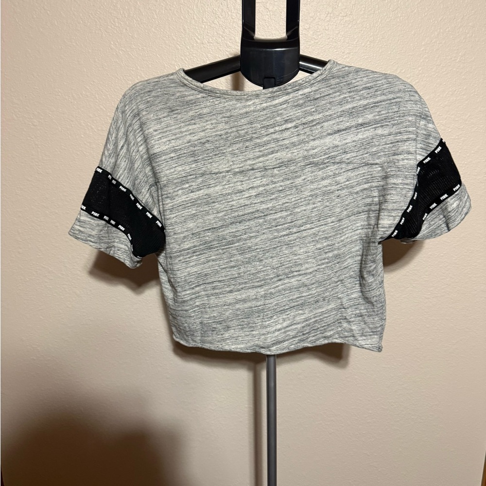 PINK Victoria's Secret Gray and Black Crop Top - Picture 4 of 5
